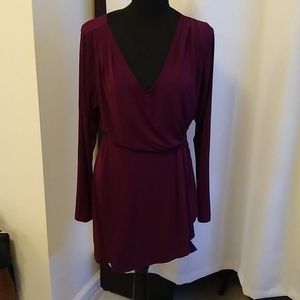BCBG Dark Purple faux wrap mini dress